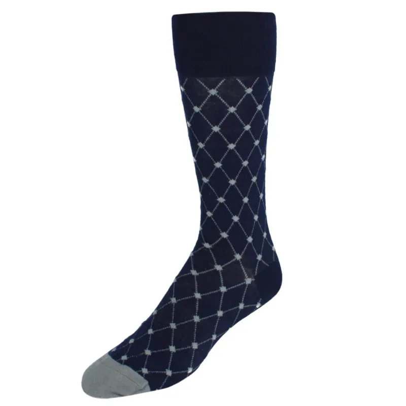 Ciel Diamon Patterned Mid-Calf Merino Wool Socks (1 Pair) made by Trafalgar