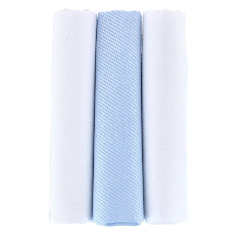Niles Pinstripe Cotton Handkerchiefs (Pack of 3) made by Trafalgar