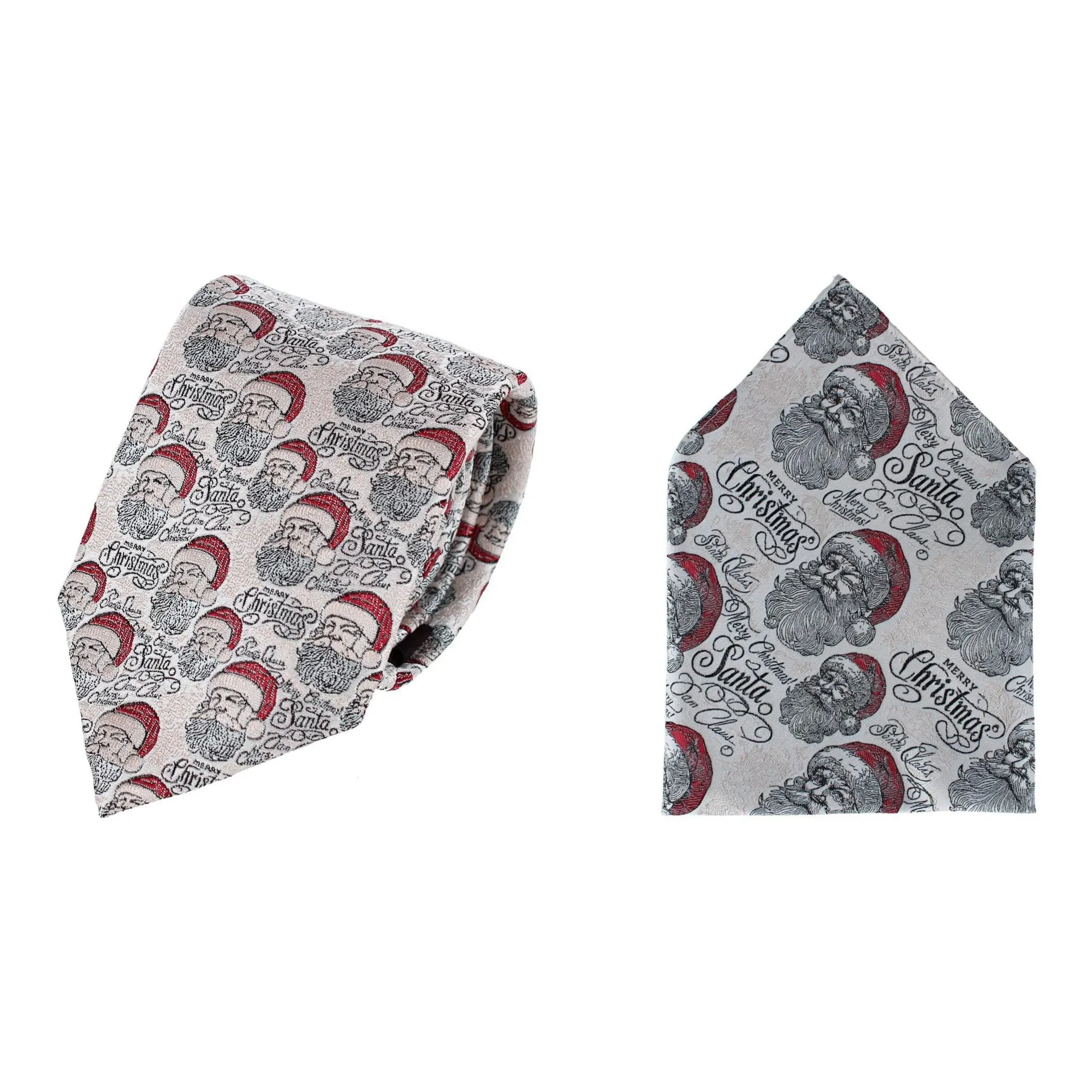 Santa Claus Is Watching Silk Tie and Pocket Square Bundle sold by Trafalgar product image thumbnail 2
