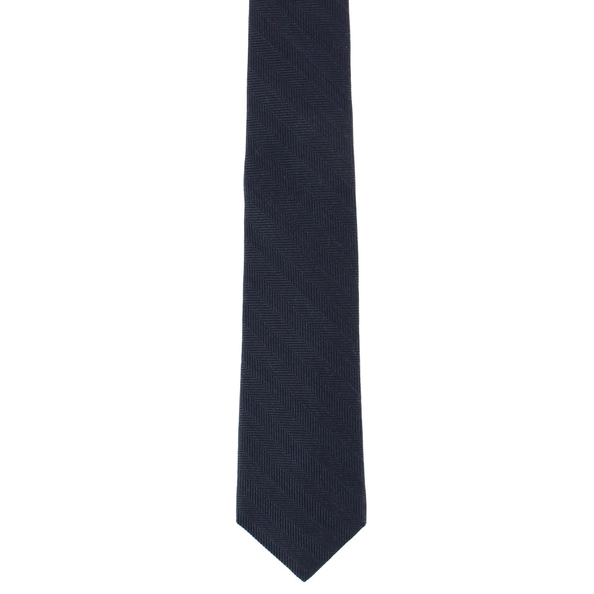 Classy Herringbone Wool Blend Business Necktie sold by Trafalgar product image thumbnail 4