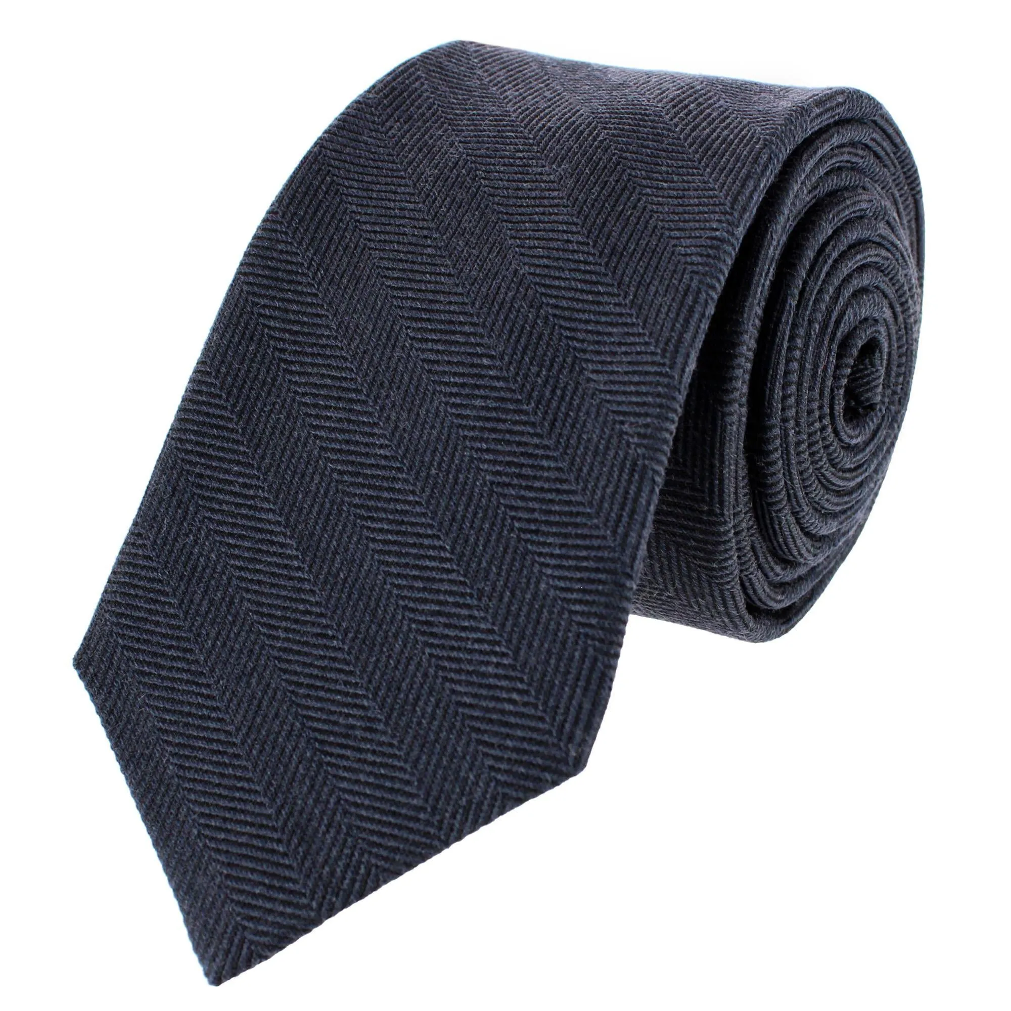 Classy Herringbone Wool Blend Business Necktie sold by Trafalgar product image thumbnail 2