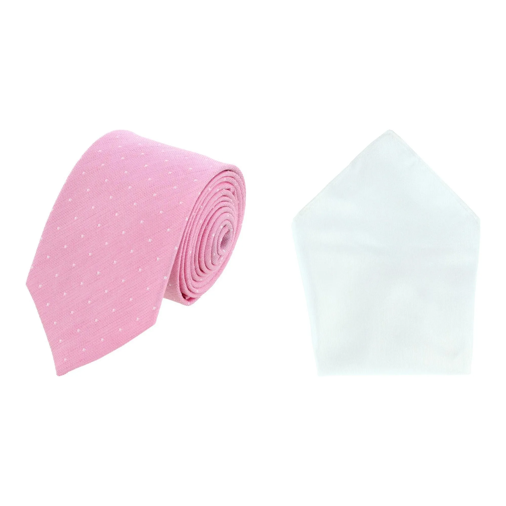 Churchill Chambray Polka Dot Necktie & Gatsby Silk Pocket Square Bundle sold by Trafalgar product image thumbnail 2