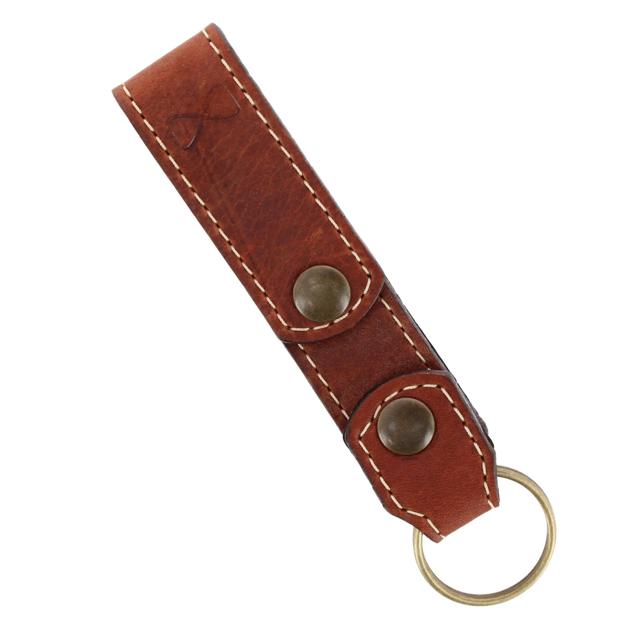 Battuta Removable Snap Vintage Bison Leather Keyring sold by Trafalgar product image thumbnail 2