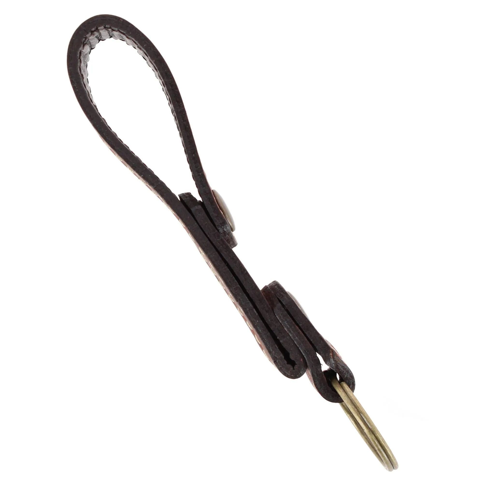 Battuta Removable Snap Vintage Bison Leather Keyring sold by Trafalgar product image thumbnail 3