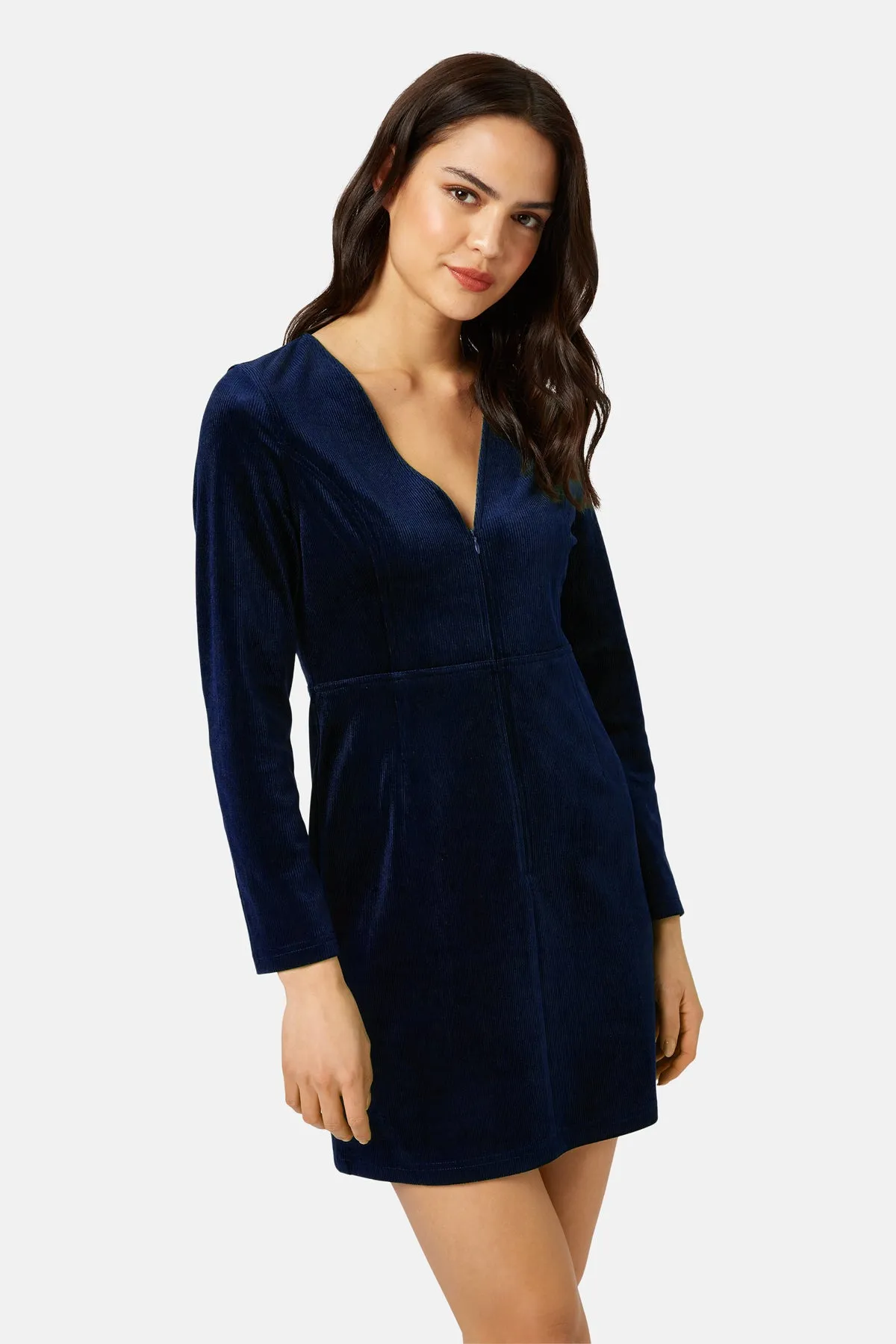 Corrie Bratter Returns Cord Mini Dress in Navy sold by Traffic People product image thumbnail 4
