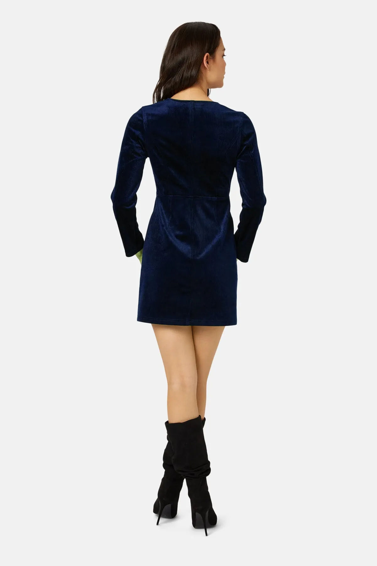 Corrie Bratter Returns Cord Mini Dress in Navy sold by Traffic People product image thumbnail 3