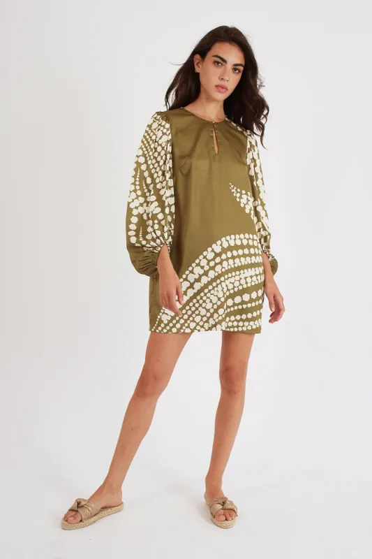 The Odes Mia Dress in Olive sold by Traffic People