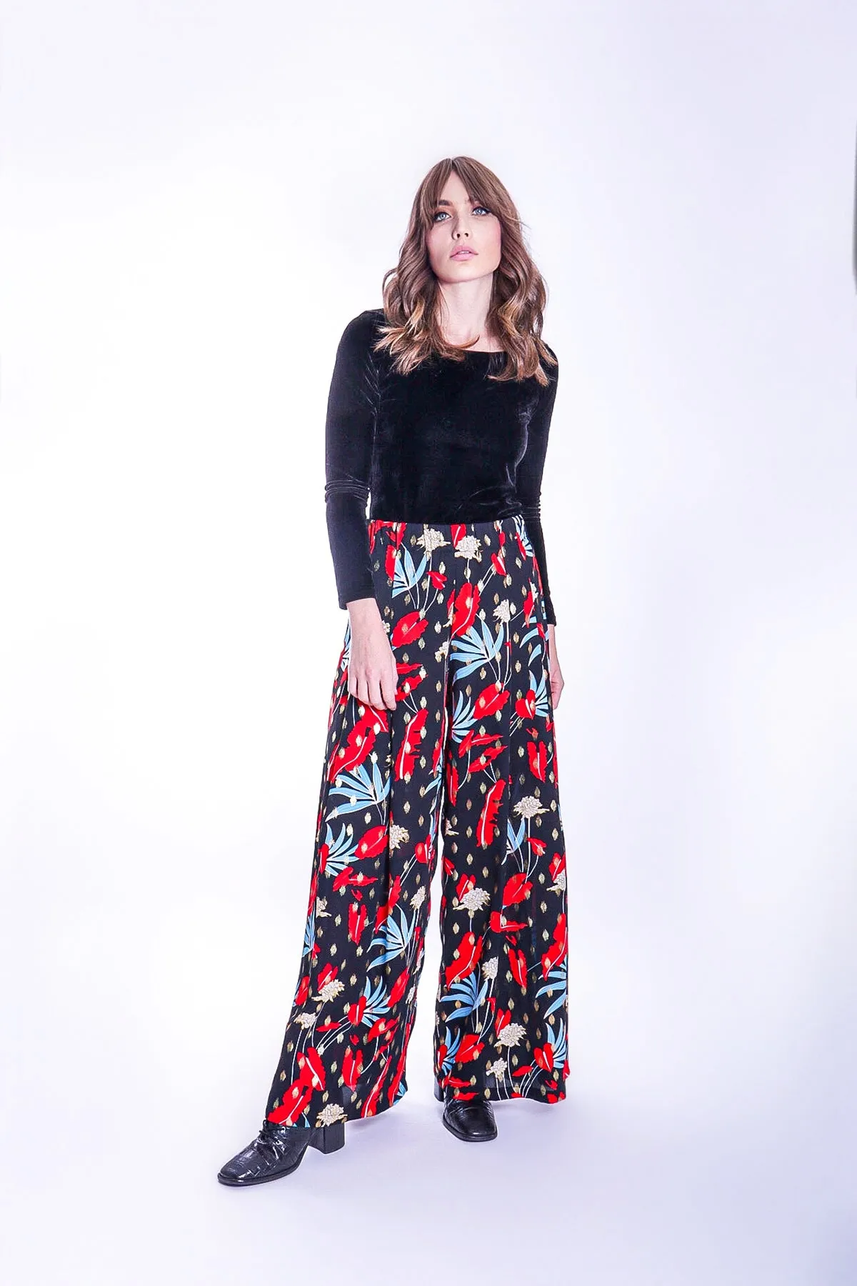 Mustique Maggie Wide Leg Palazzo Trousers in Floral Print sold by Traffic People product image thumbnail 3