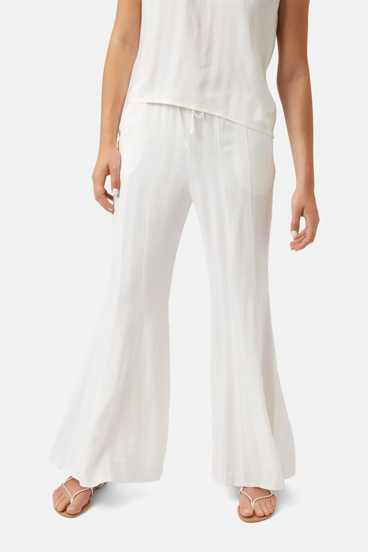 Telling Stories Kick Flare Trousers in White sold by Traffic People product image thumbnail 4