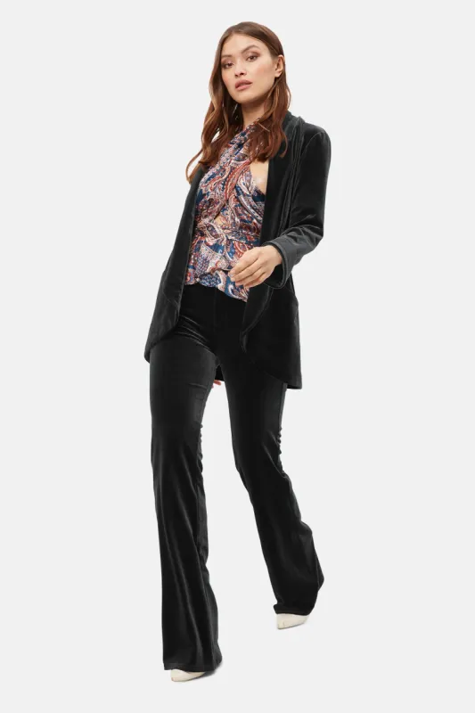 Velvet Boyfriend Jacket in Black sold by Traffic People
