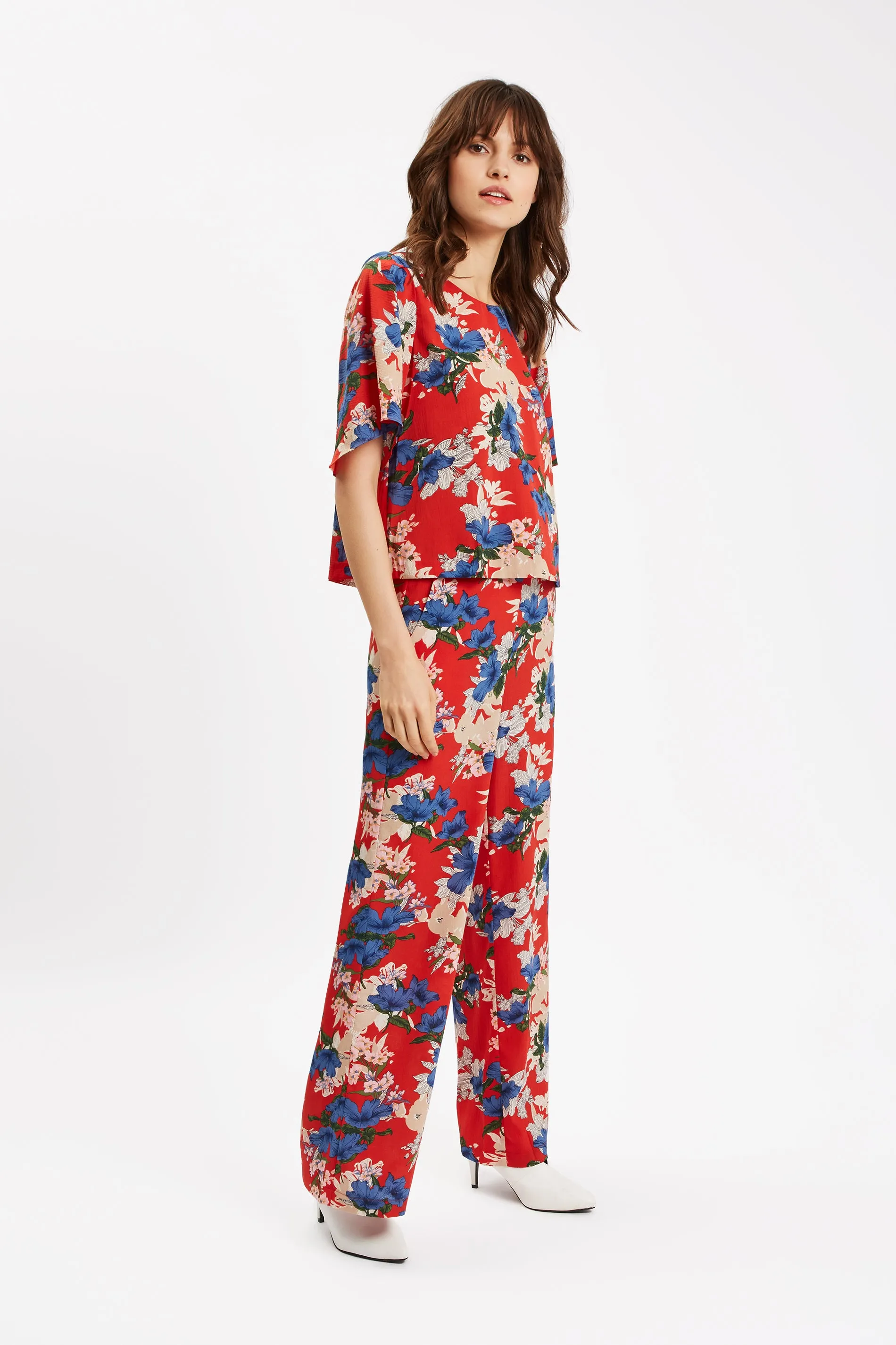 SING Floral Red Wide Leg Trousers sold by Traffic People product image thumbnail 2