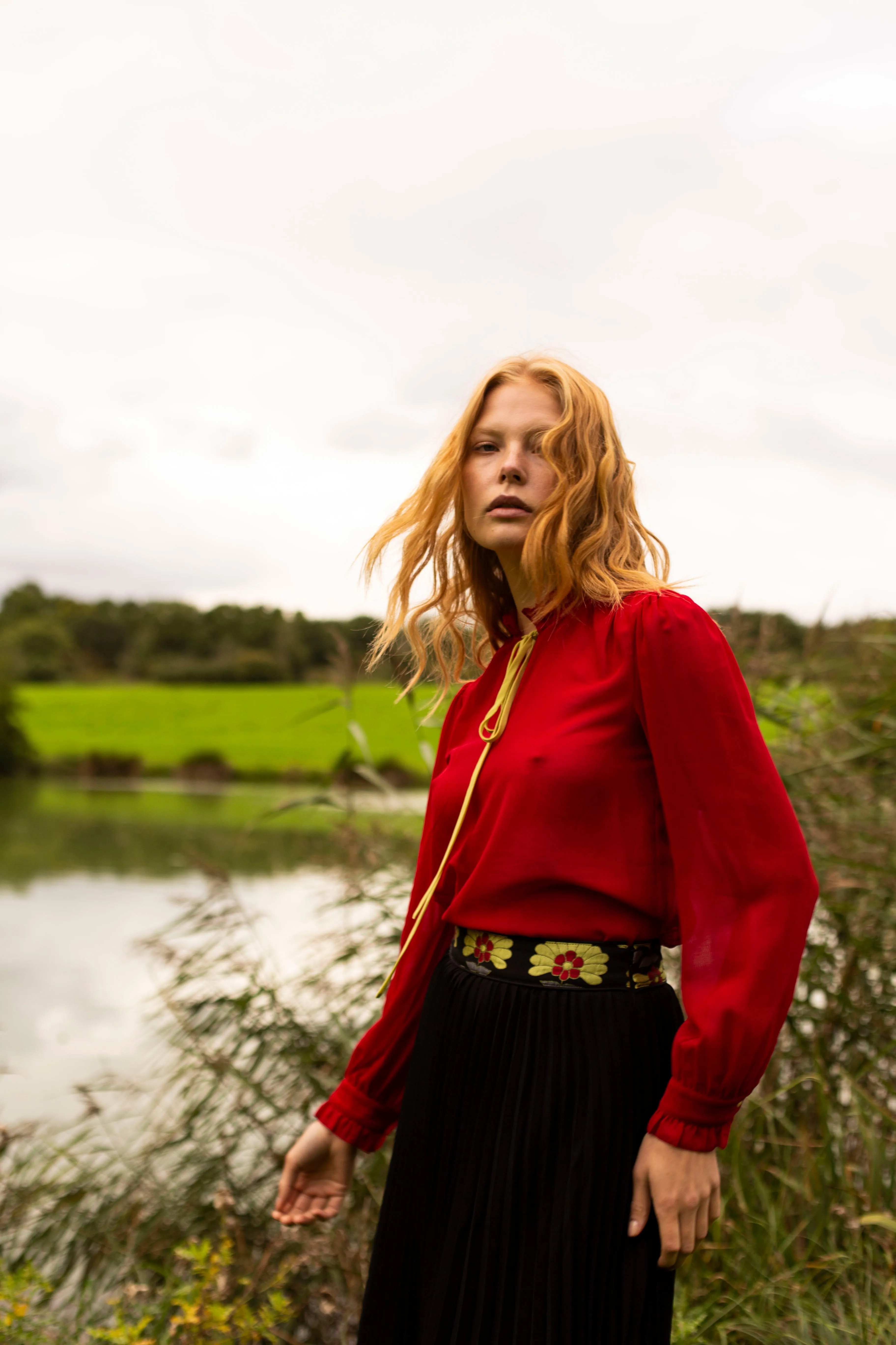Felicity Floral Pleated Midi Skirt in Black and Green sold by Traffic People product image thumbnail 5