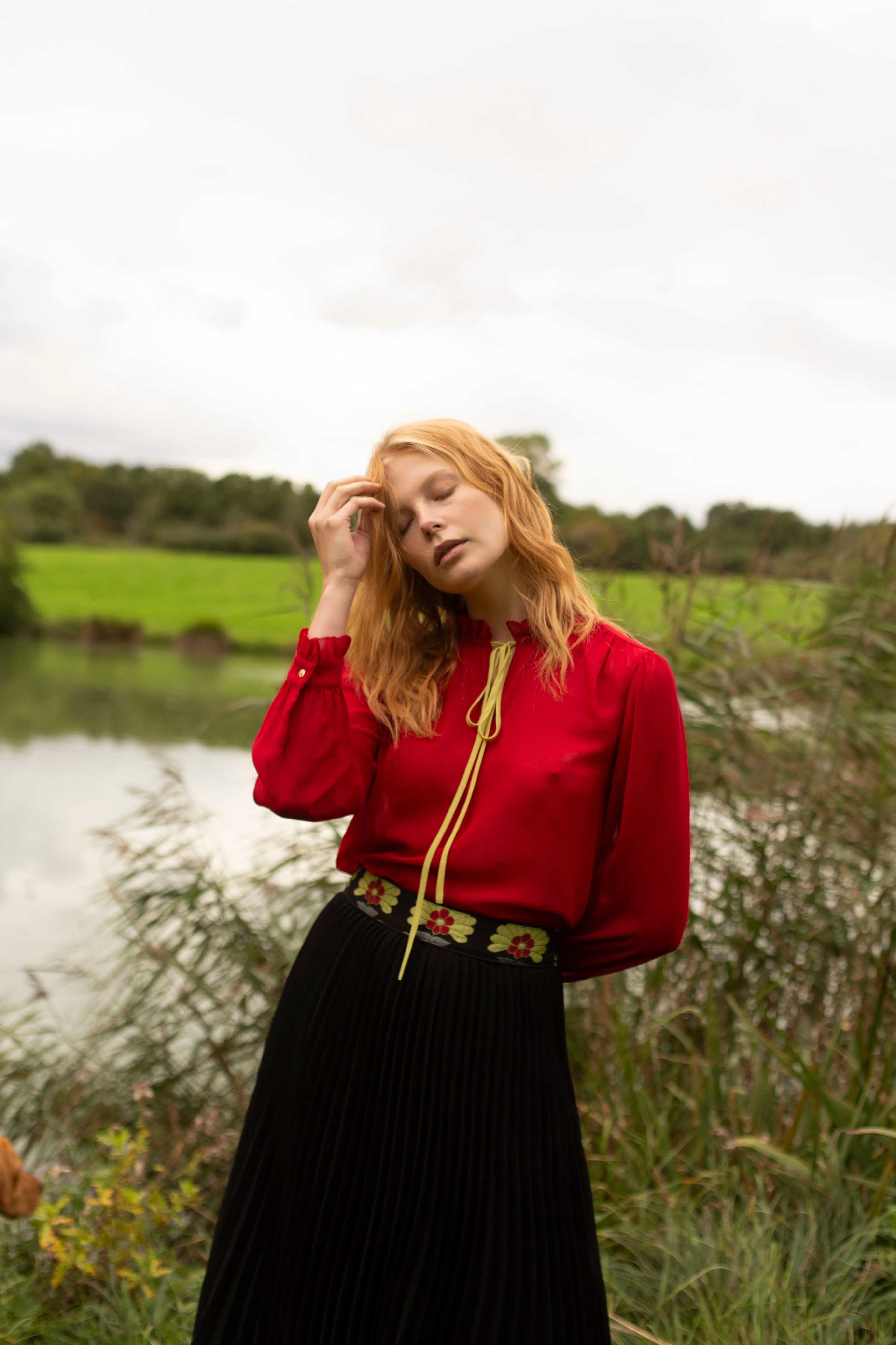 Felicity Floral Pleated Midi Skirt in Black and Green sold by Traffic People product image thumbnail 3