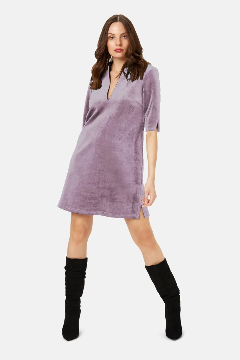 Corrie Bratter Returns Purple Cord Breathless Dress sold by Traffic People