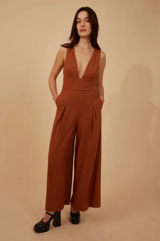 Marvellous McGraw Jumpsuit in Brown sold by Traffic People