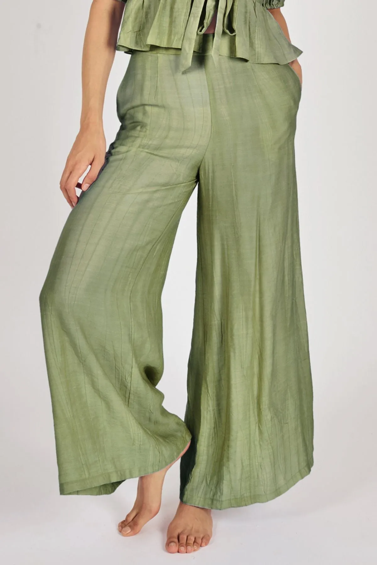 Sunkissed Wide Boy Trousers in Green sold by Traffic People