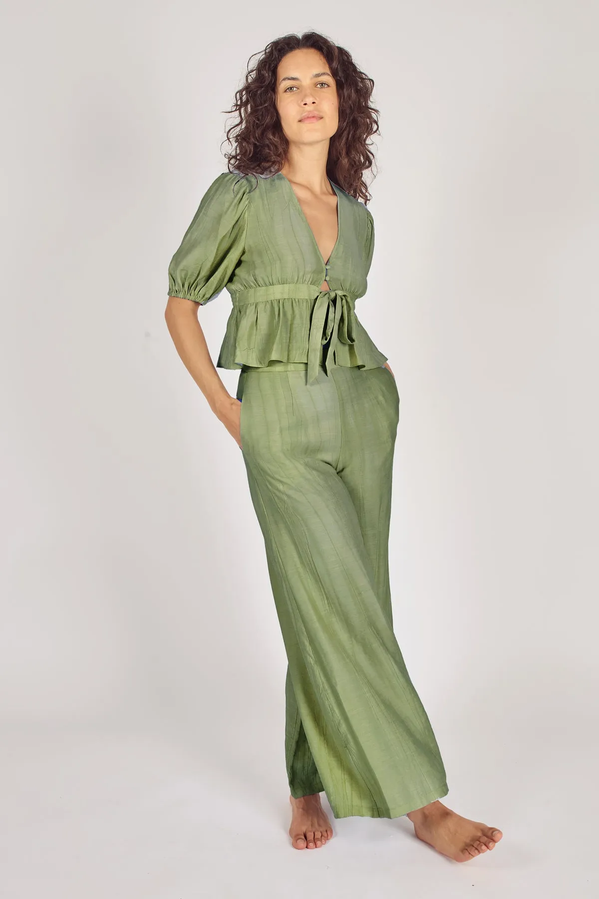 Sunkissed Wide Boy Trousers in Green sold by Traffic People product image thumbnail 3