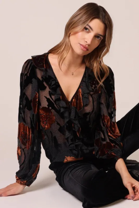 Burnout Frill Blouse sold by Traffic People