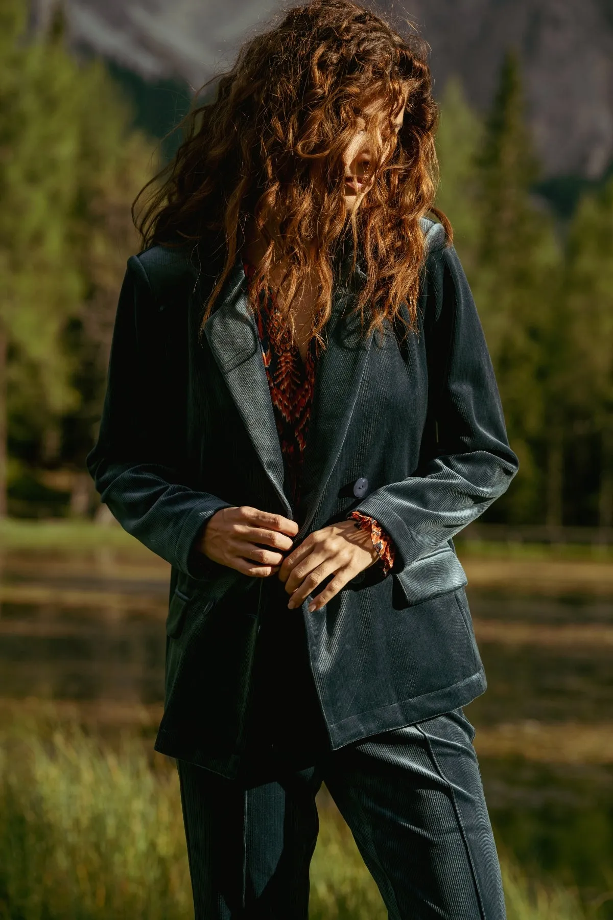 Corrie Bratter Ava Rose Jacket in Blue sold by Traffic People