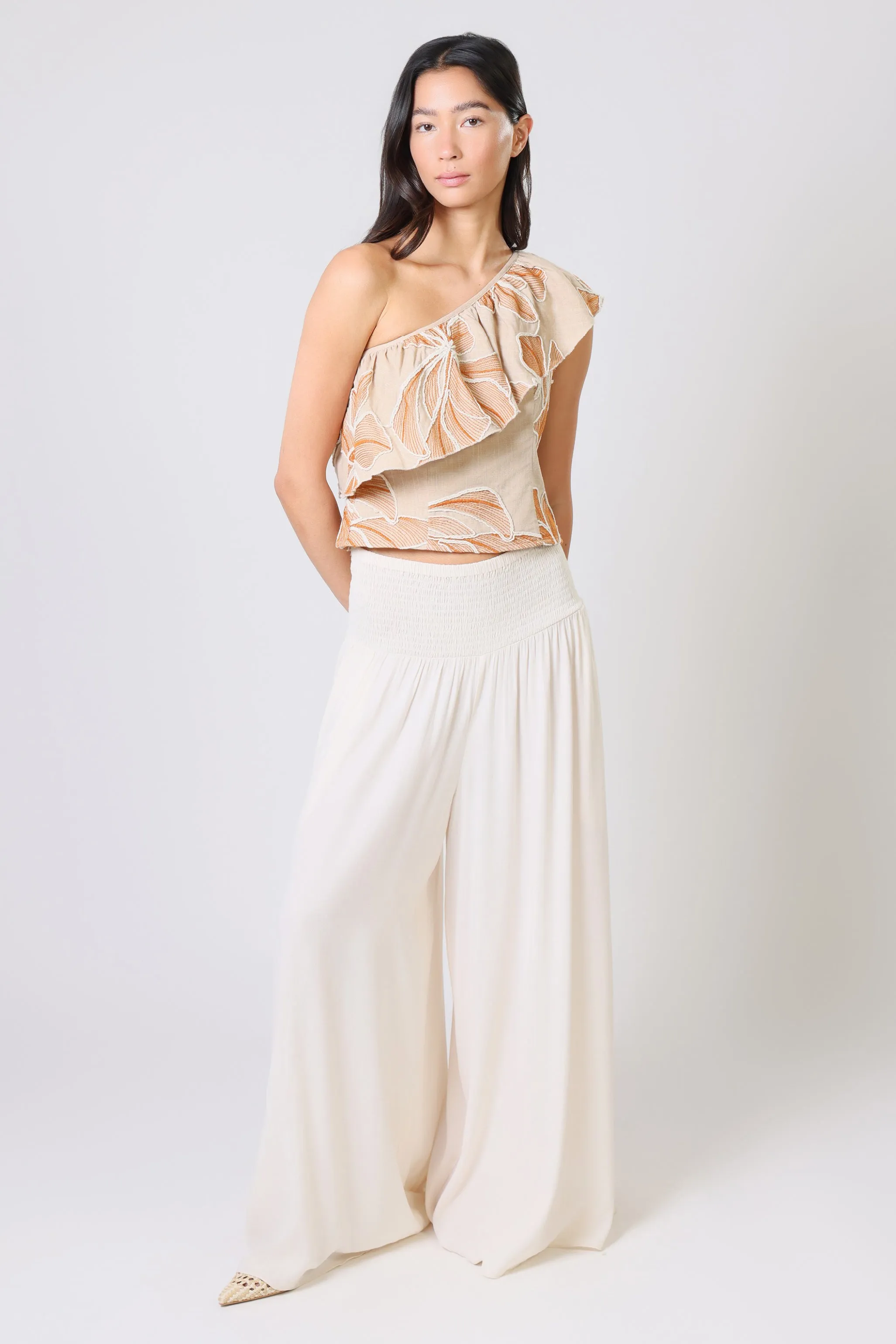 Cream Tea Aurora Wide Leg Trousers sold by Traffic People product image thumbnail 4