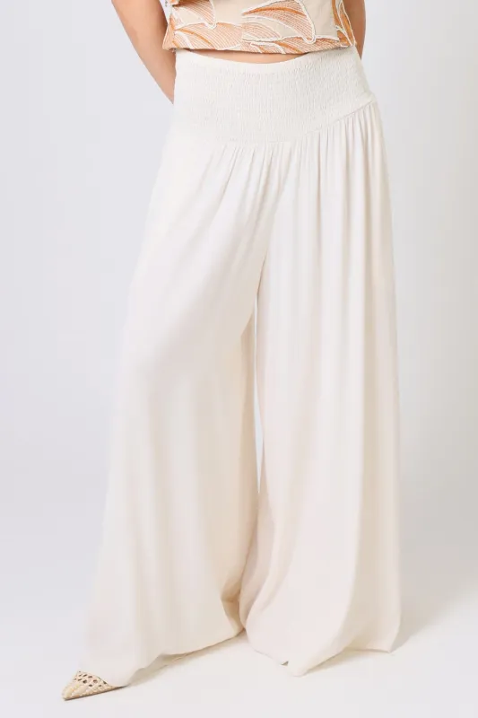 Cream Tea Aurora Wide Leg Trousers made by Traffic People