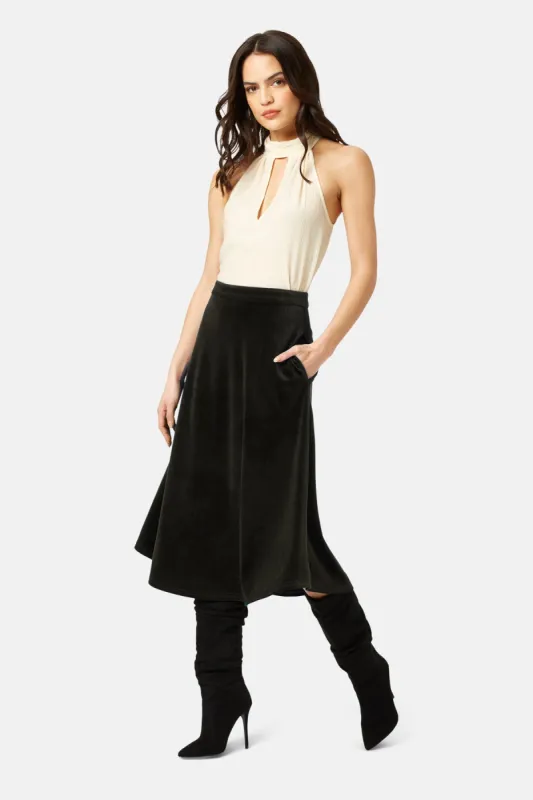 Corrie Bratter Returns Cord Skirt in Black sold by Traffic People