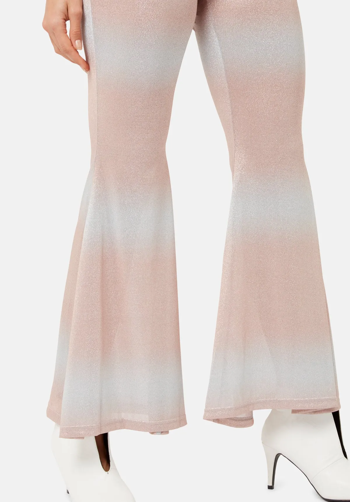 Flaunt and Flare Metallic Fitted Trouser in Pink and Silver sold by Traffic People product image thumbnail 5