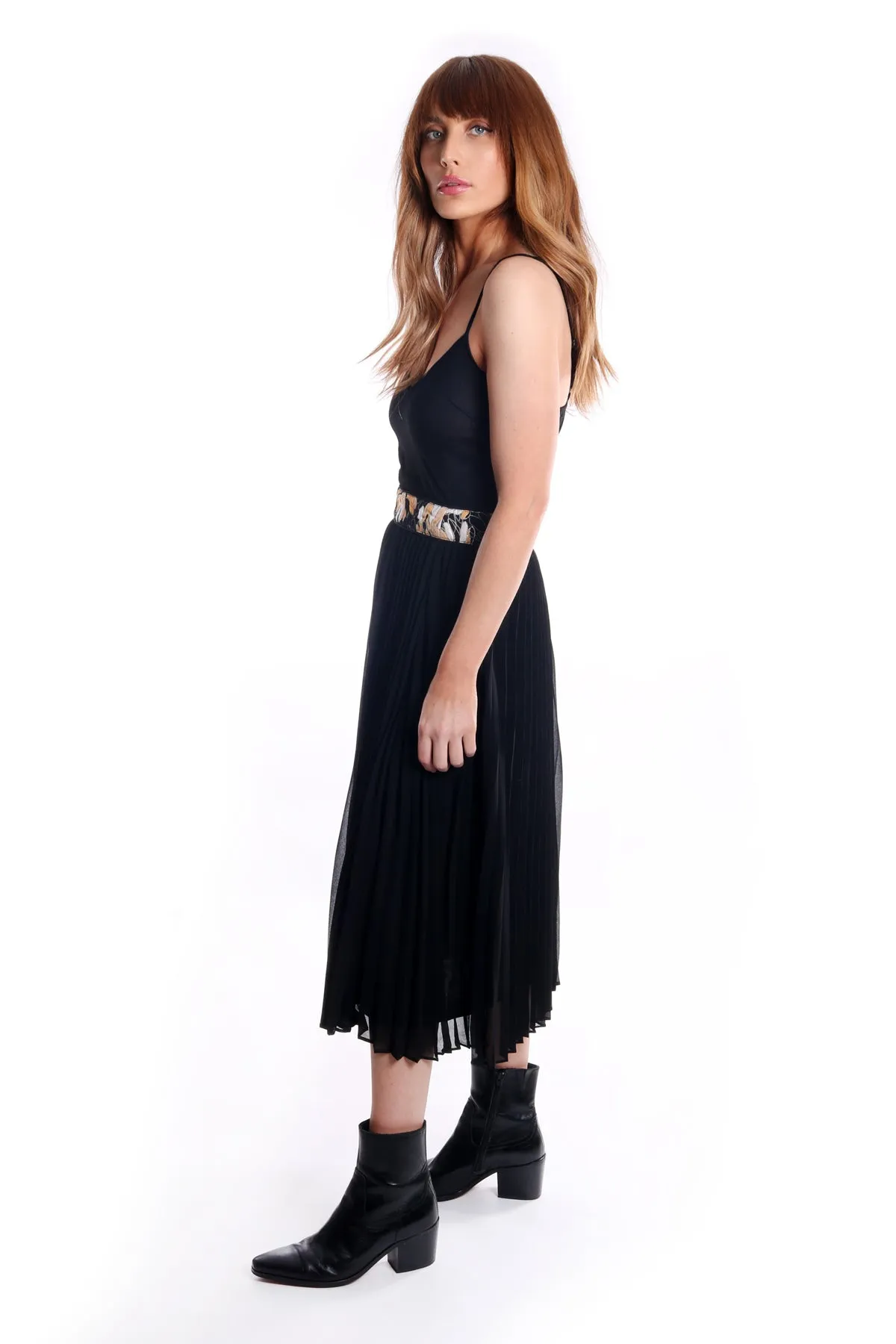 Felicity Floral Pleated Skirt in Black and Yellow sold by Traffic People product image thumbnail 3