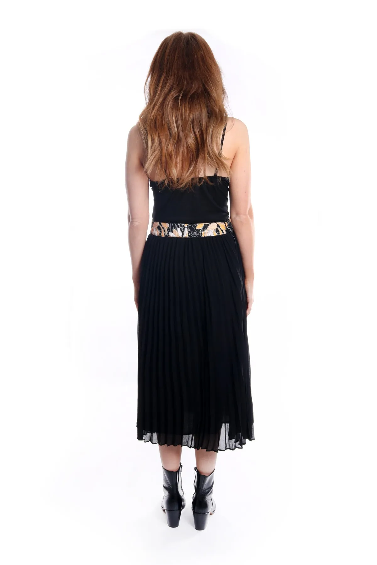 Felicity Floral Pleated Skirt in Black and Yellow sold by Traffic People product image thumbnail 2