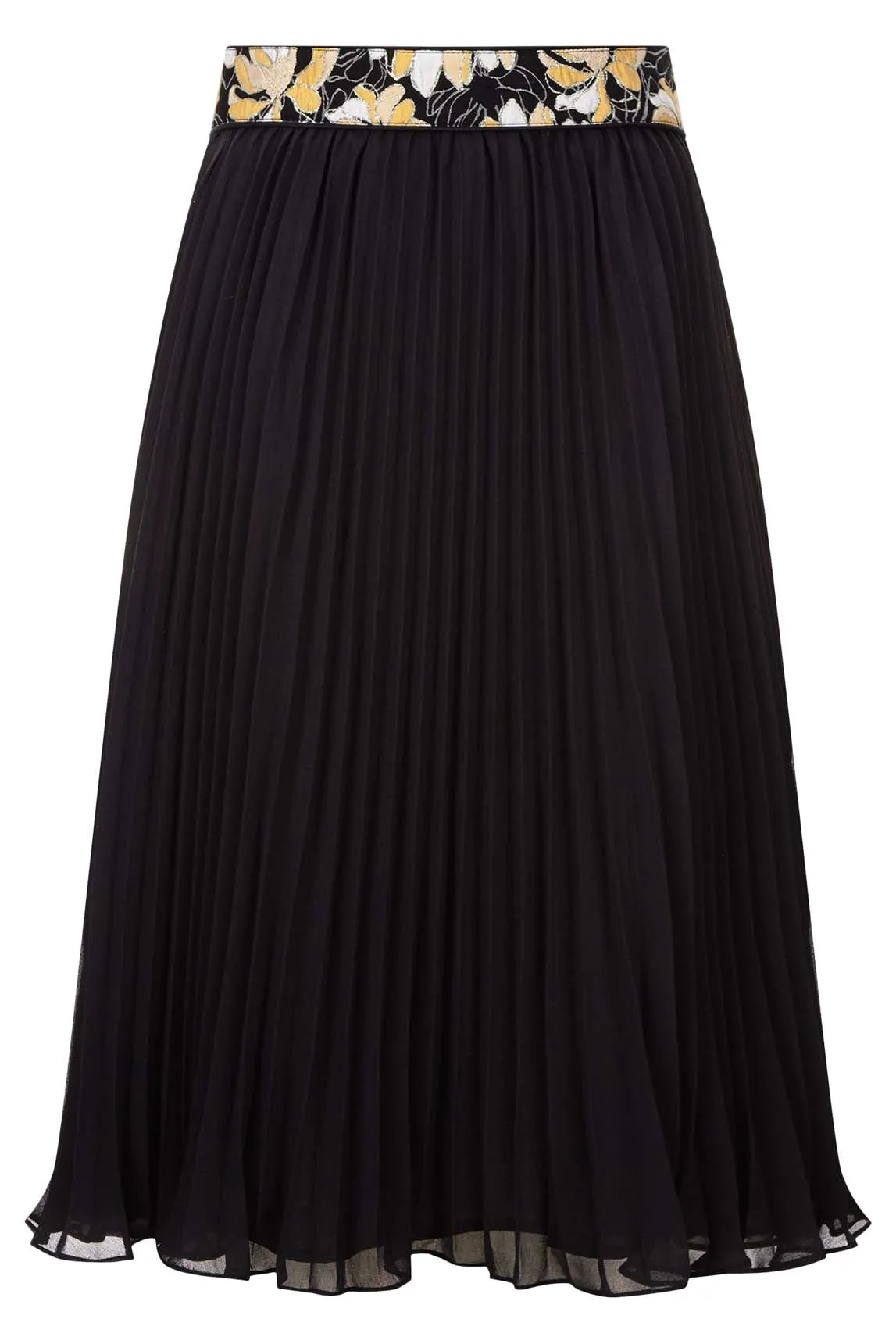 Felicity Floral Pleated Skirt in Black and Yellow sold by Traffic People product image thumbnail 5