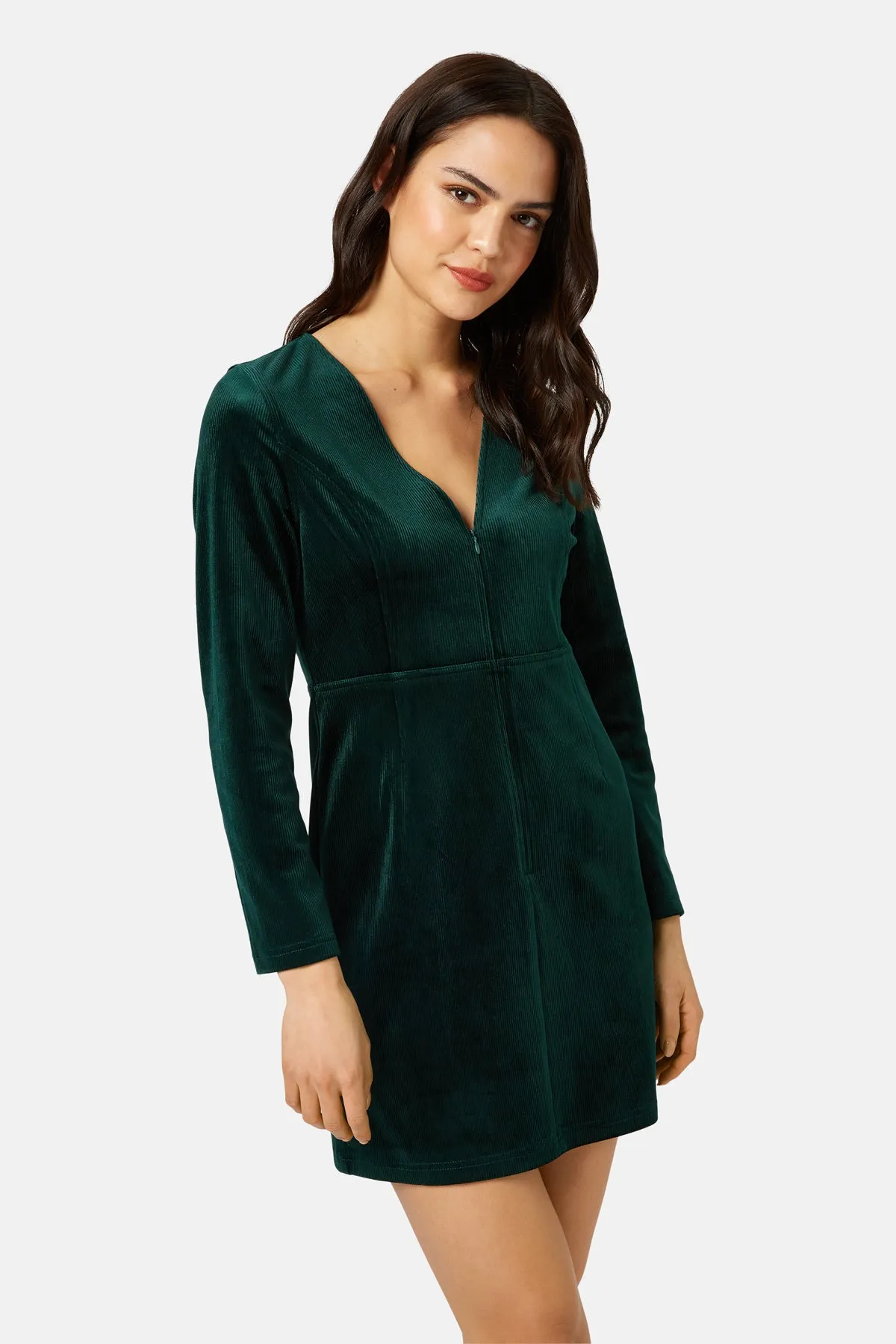 Corrie Bratter Returns Mini Dress in Green sold by Traffic People