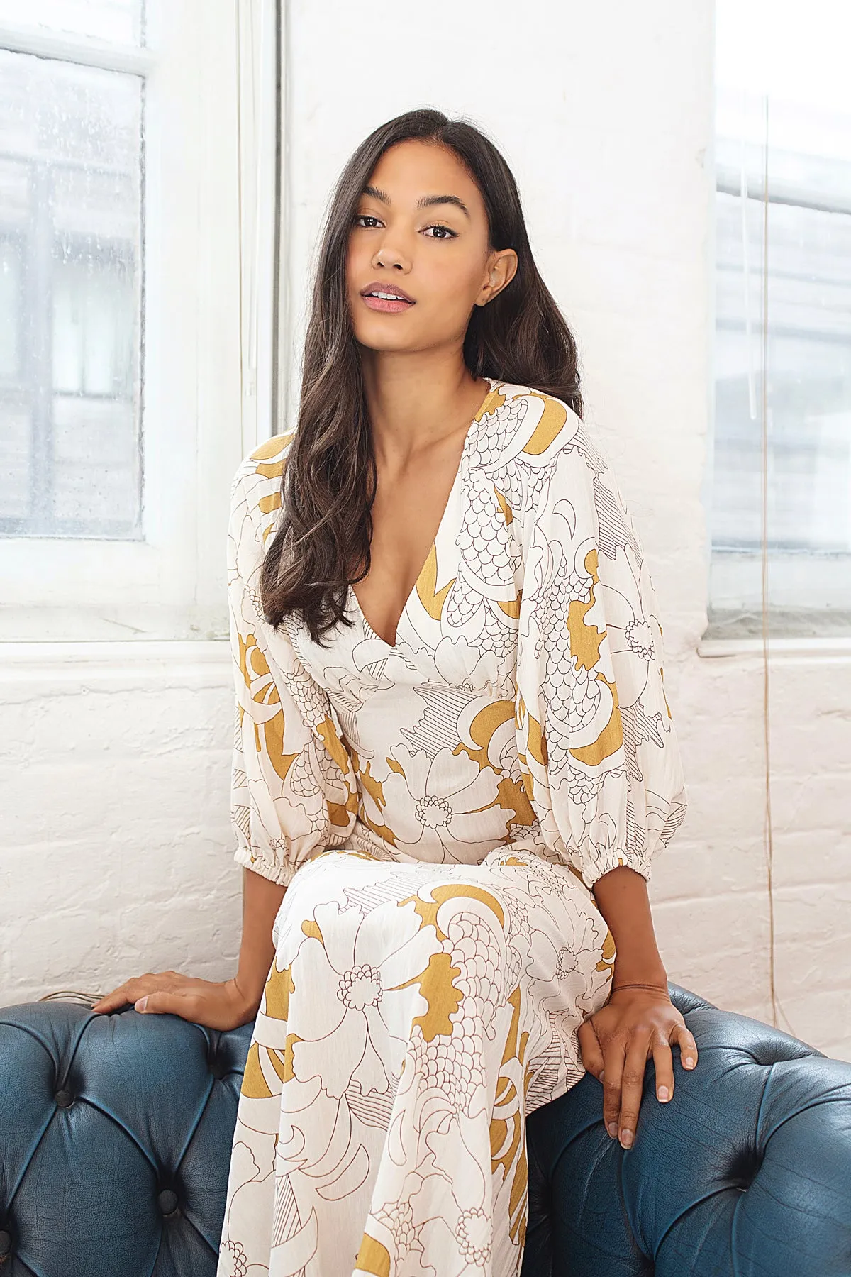 Deanie Loomis Gloria Dress in Mustard sold by Traffic People product image thumbnail 4