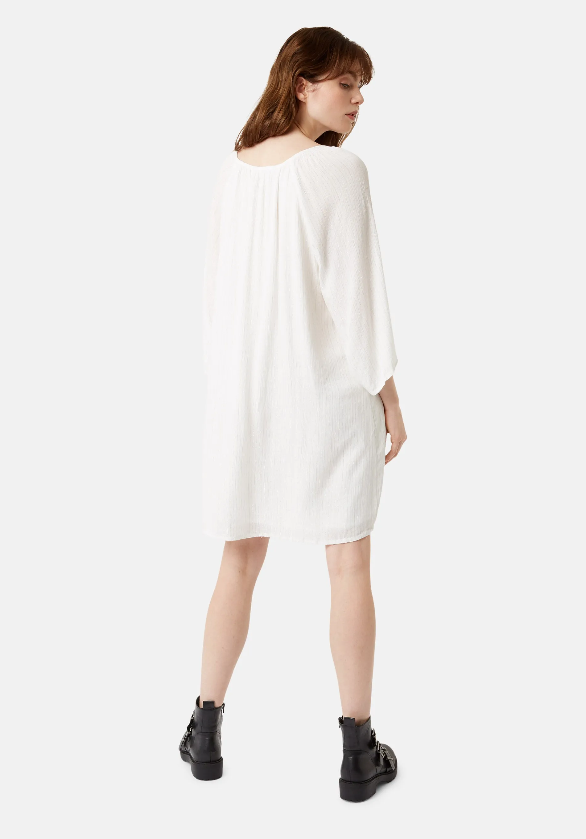 Moments Metallic Stripe Mini Dress in White sold by Traffic People product image thumbnail 2