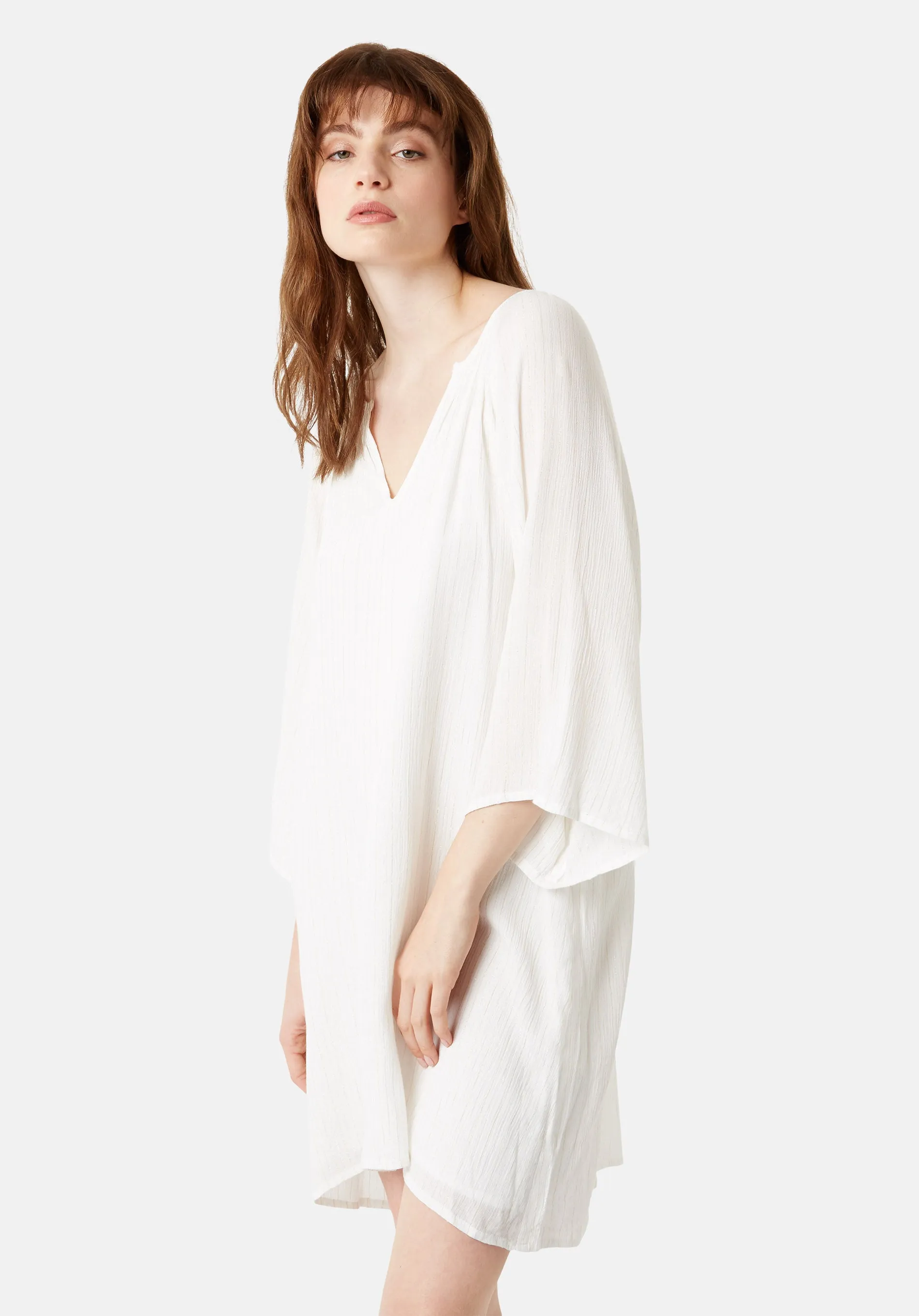 Moments Metallic Stripe Mini Dress in White sold by Traffic People product image thumbnail 3