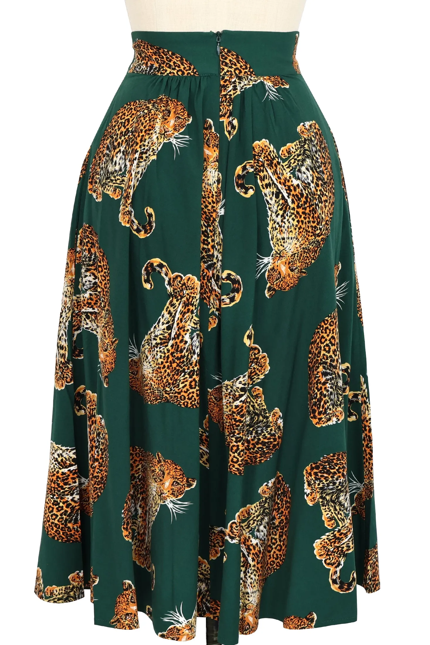 1940s Skirt - My Pet Leopard - Green sold by Trashy Diva product image thumbnail 3