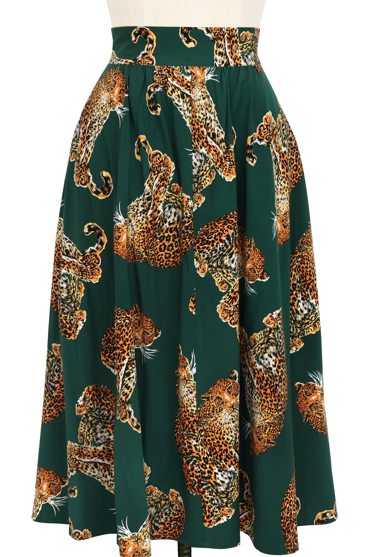 1940s Skirt - My Pet Leopard - Green sold by Trashy Diva product image thumbnail 2