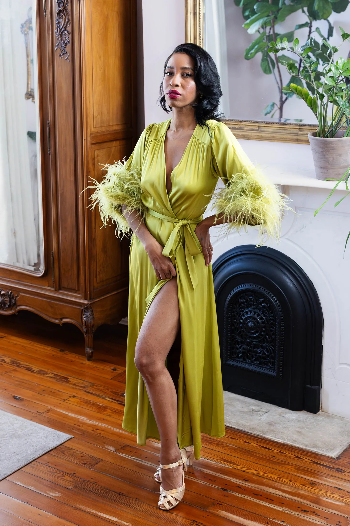 Glam Starlet Robe - Chartreuse sold by Trashy Diva