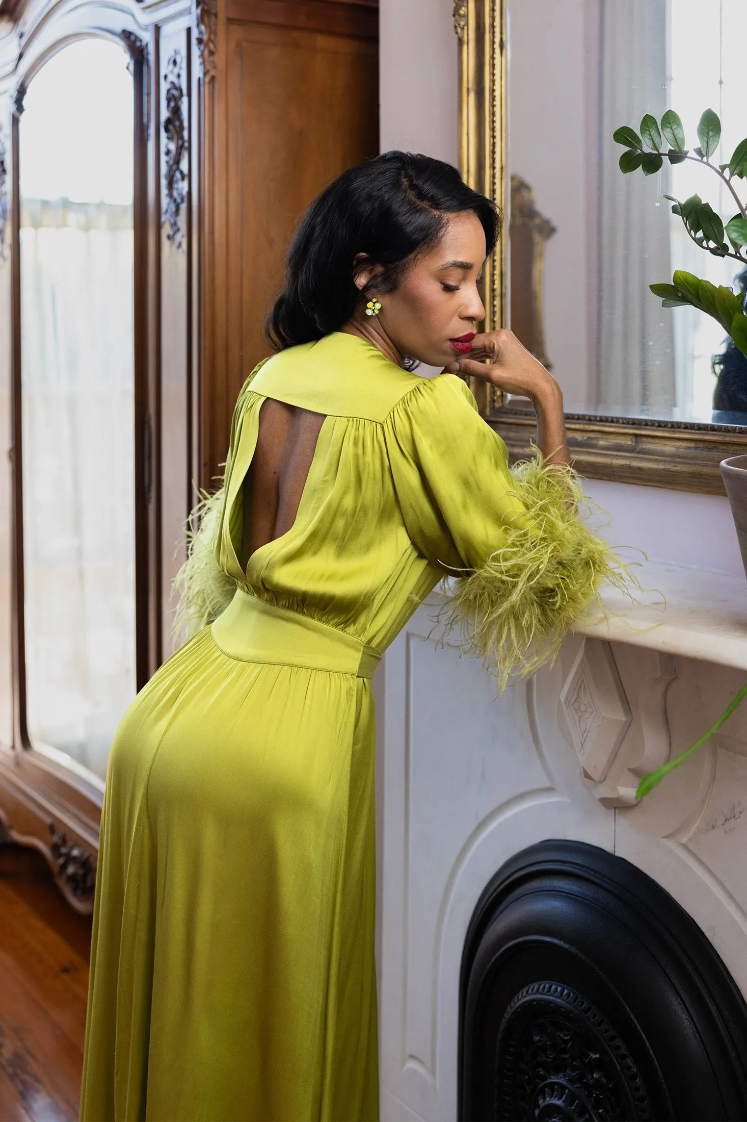 Glam Starlet Robe - Chartreuse sold by Trashy Diva product image thumbnail 2