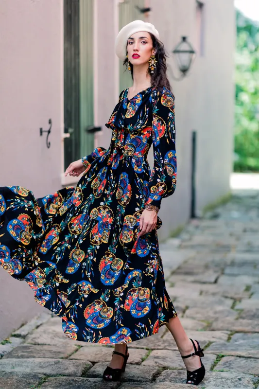 Bianca Bow Long Dress - Parasols - Final Sale (In Store) sold by Trashy Diva