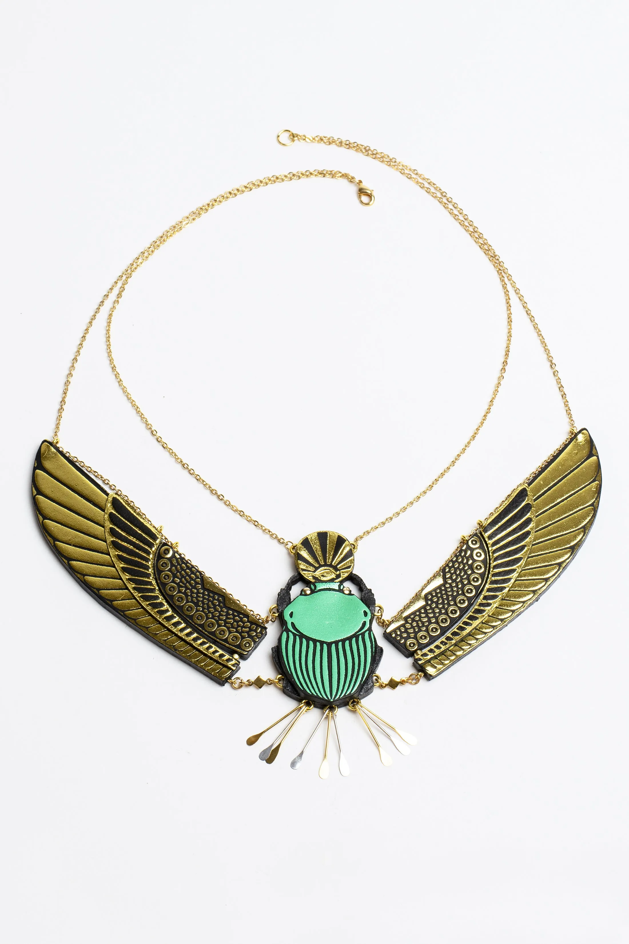 Rosita Bonita Winged Scarab Necklace sold by Trashy Diva