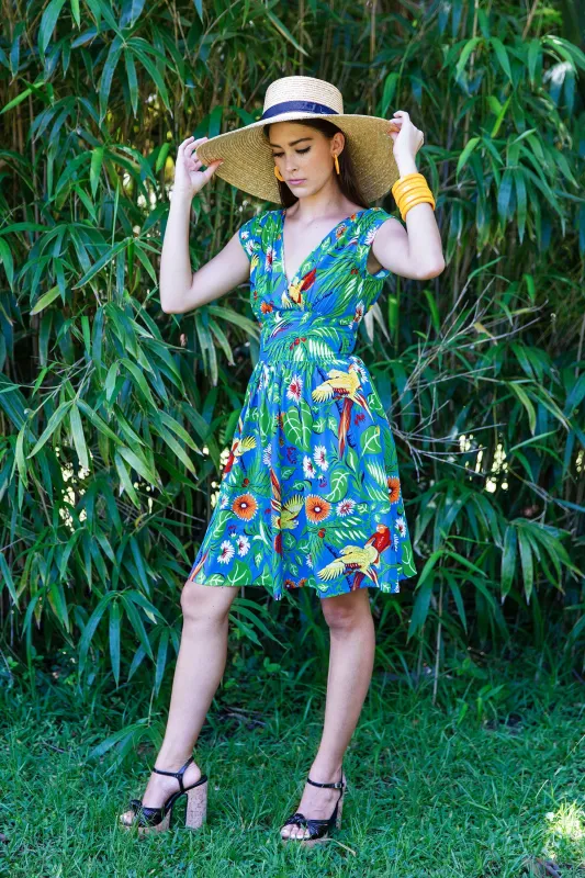Sandra Dress - Jungle Parrots - Final Sale sold by Trashy Diva