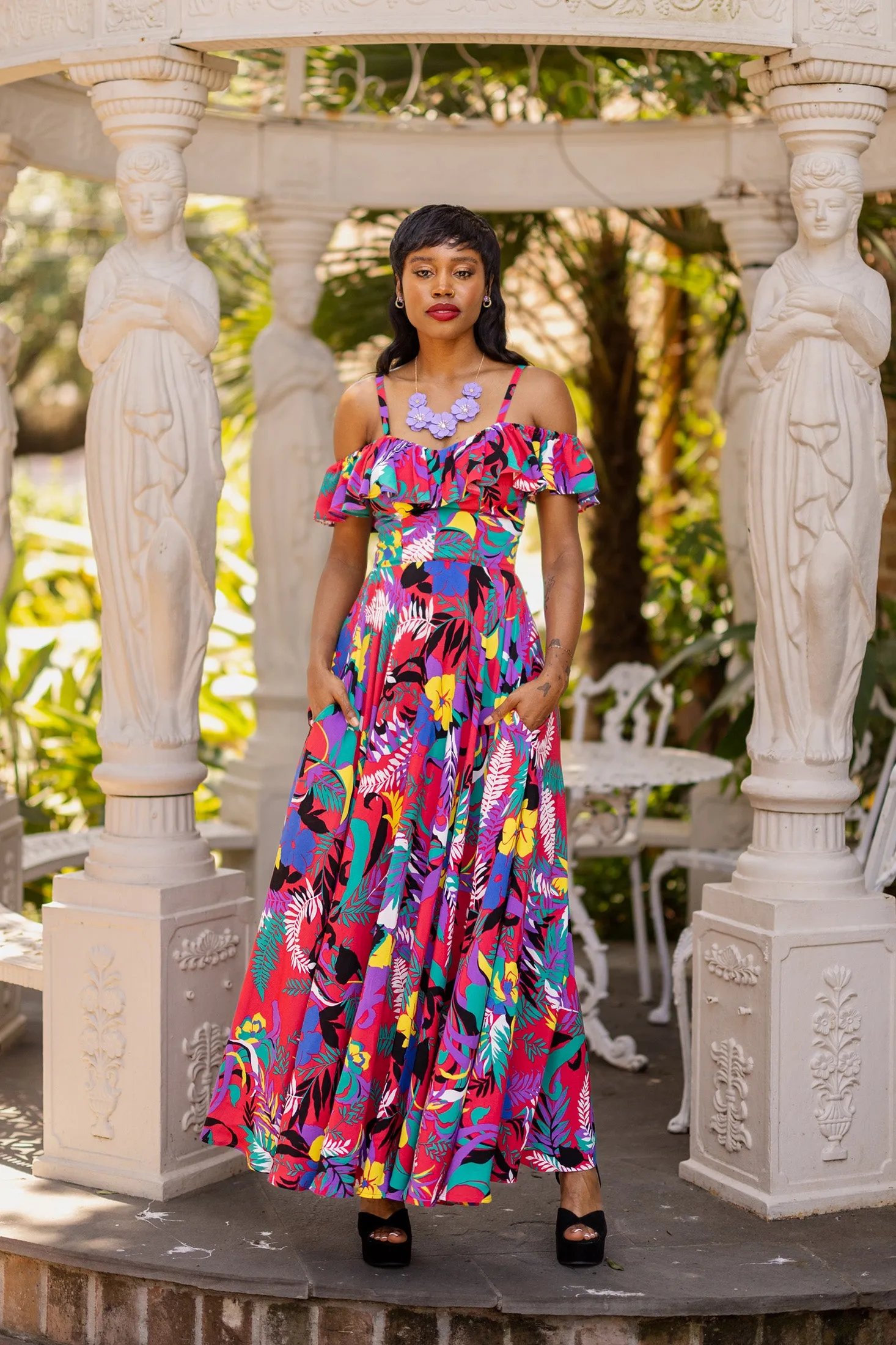 Hollywood Long Dress - Totally Tropical - Final Sale sold by Trashy Diva product image thumbnail 2