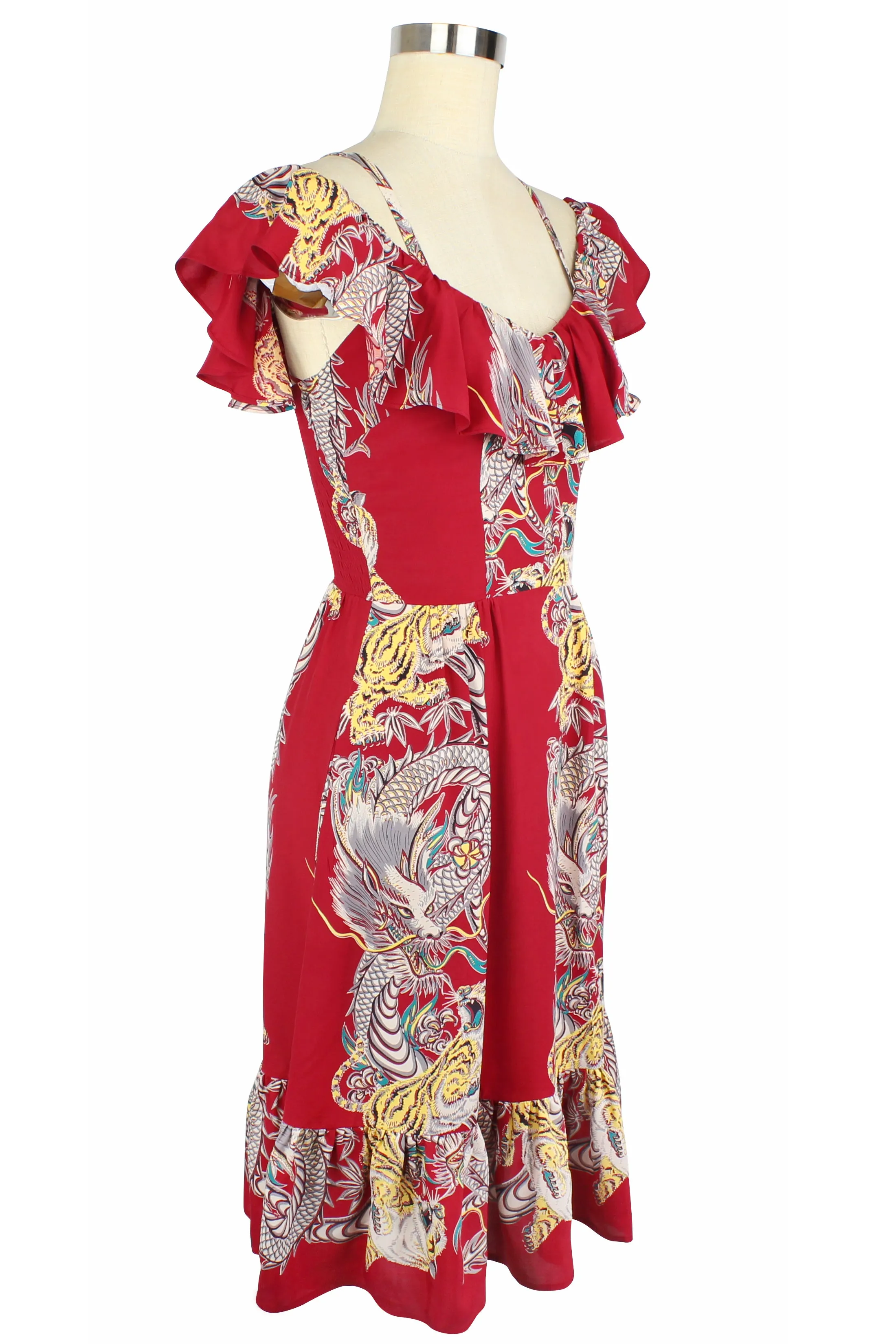 Hollywood Ruffle Dress - Dragons & Tigers - Final Sale sold by Trashy Diva product image thumbnail 3