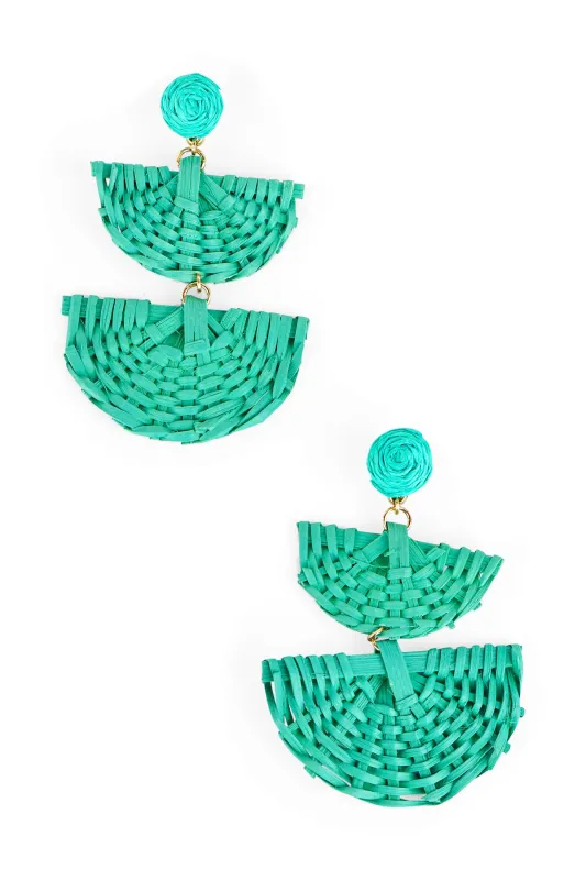 Linked Rattan Fan Drop Earrings sold by Trashy Diva