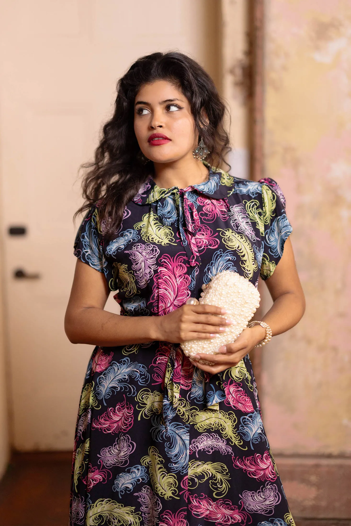 30s Dressing Gown - French Feathers sold by Trashy Diva product image thumbnail 3