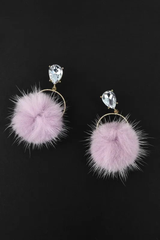PomPom Round Dangle Earrings sold by Trashy Diva