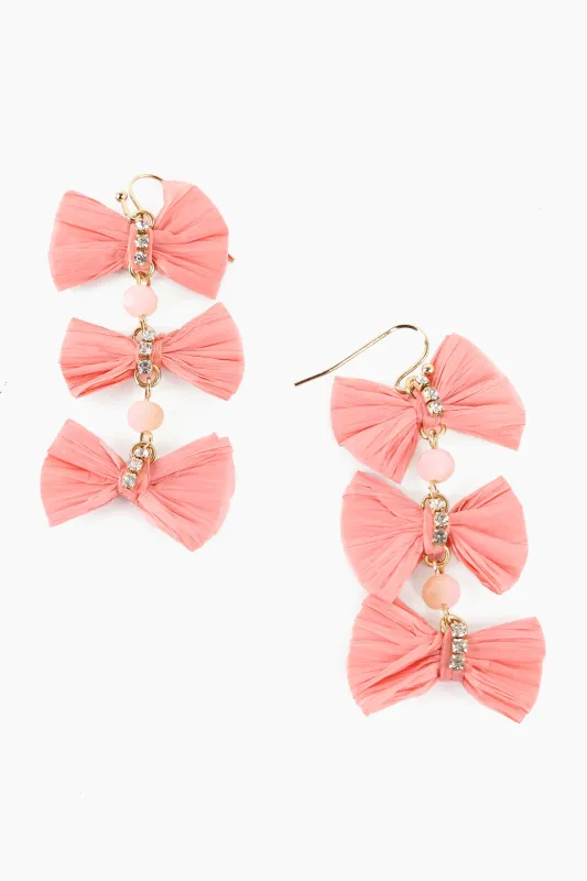 Connected 3 Raffia Bow Earrings sold by Trashy Diva
