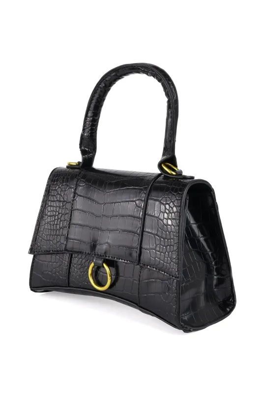 Nima Croc Brass Ring Handbag sold by Trashy Diva