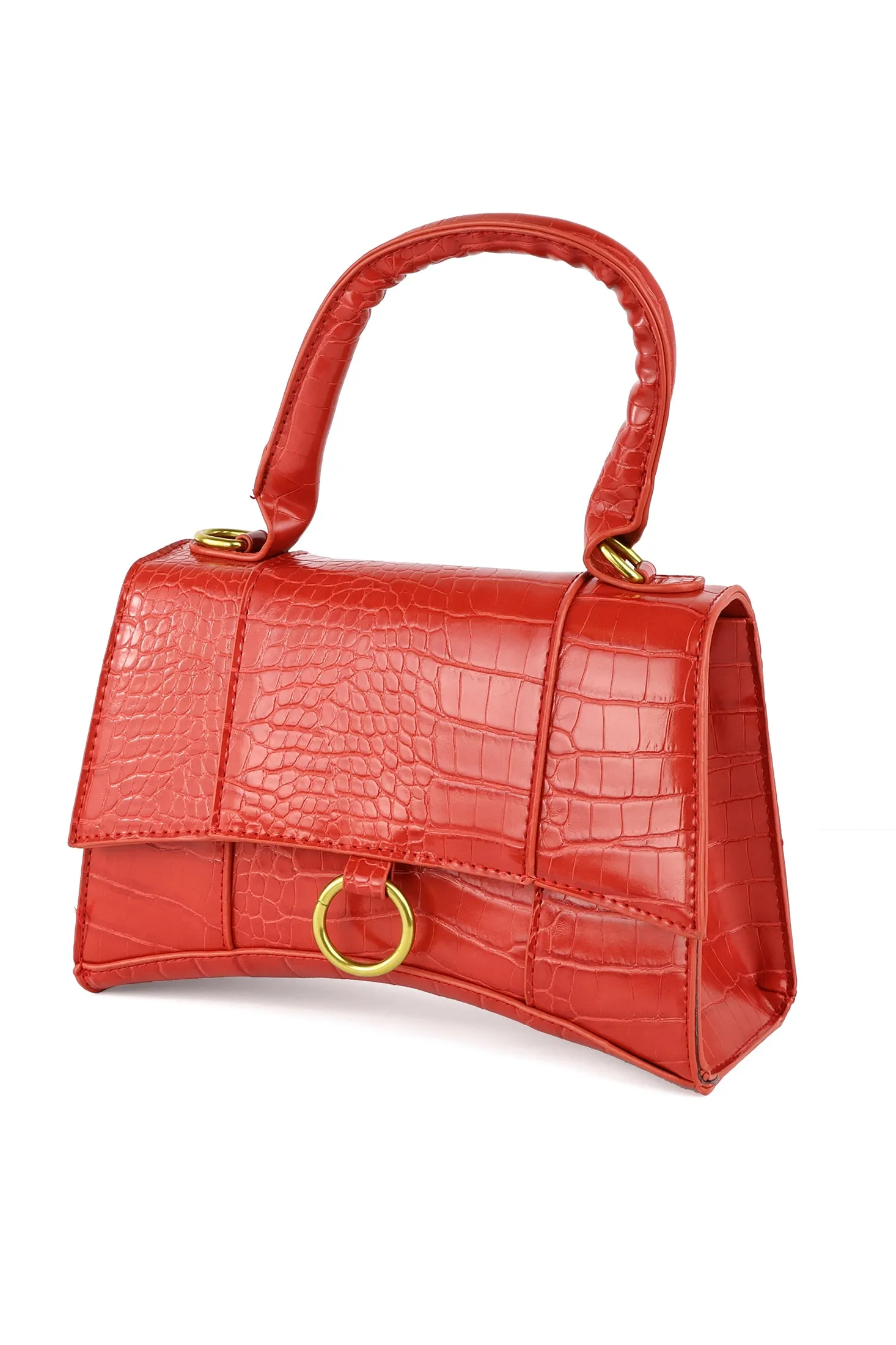 Nima Croc Brass Ring Handbag sold by Trashy Diva