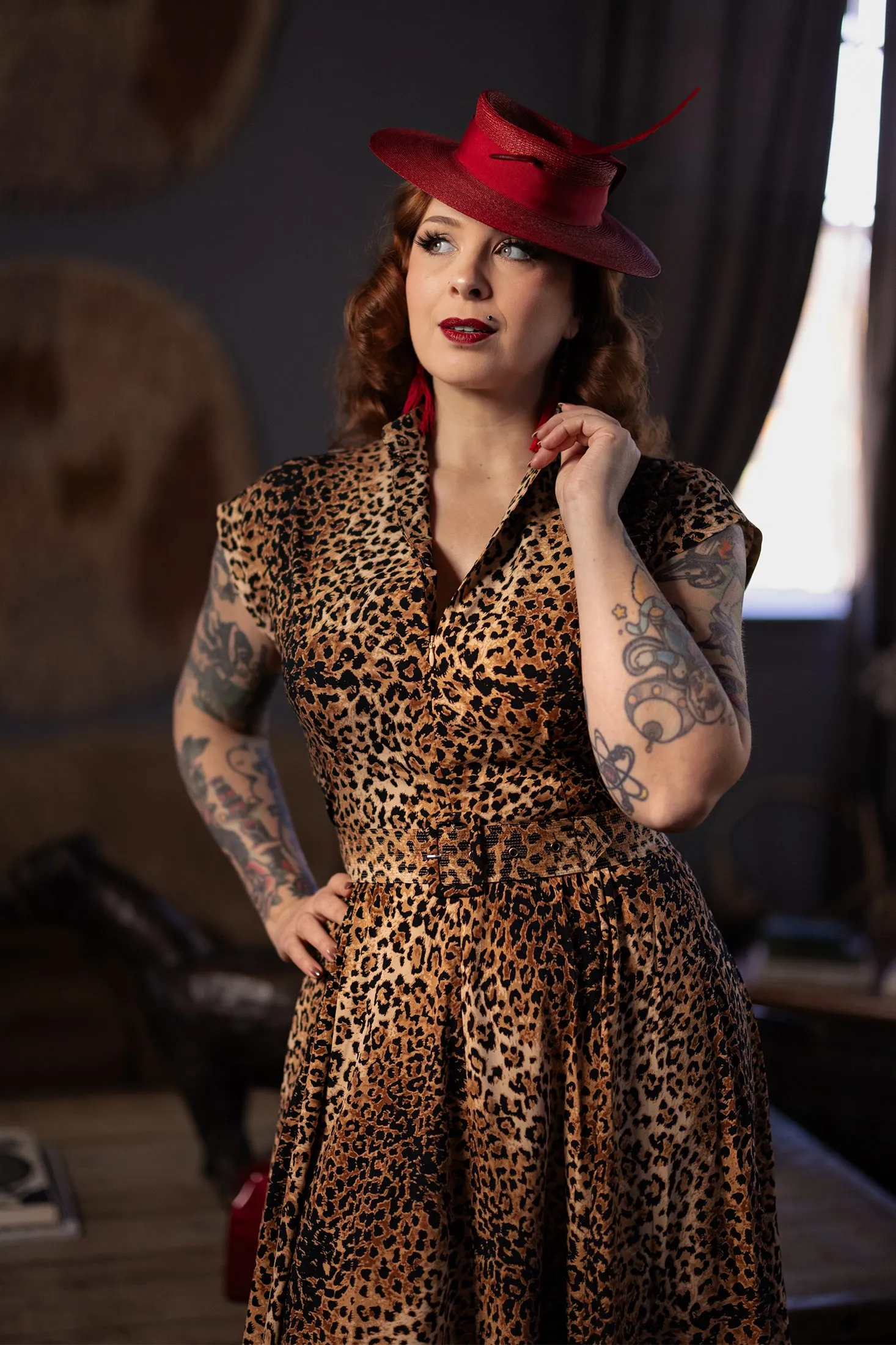 Zip Front Marie Dress - Leopard Print sold by Trashy Diva product image thumbnail 2
